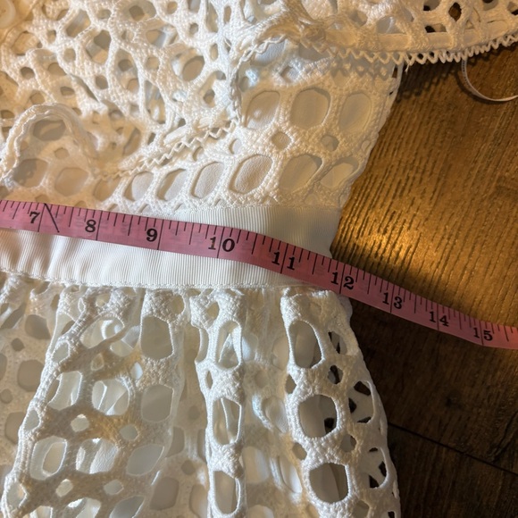 3547 SELF-PORTRAIT One Shoulder Guipure-lace Midi Dress Size 4 - Picture 6 of 9